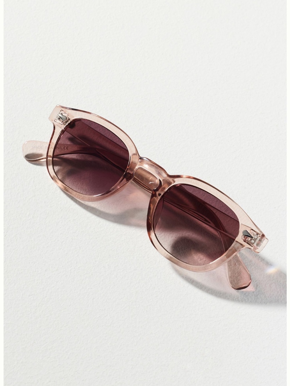 Anthropologie Round Sunglasses I-SEA Clear Taupe Plastic New